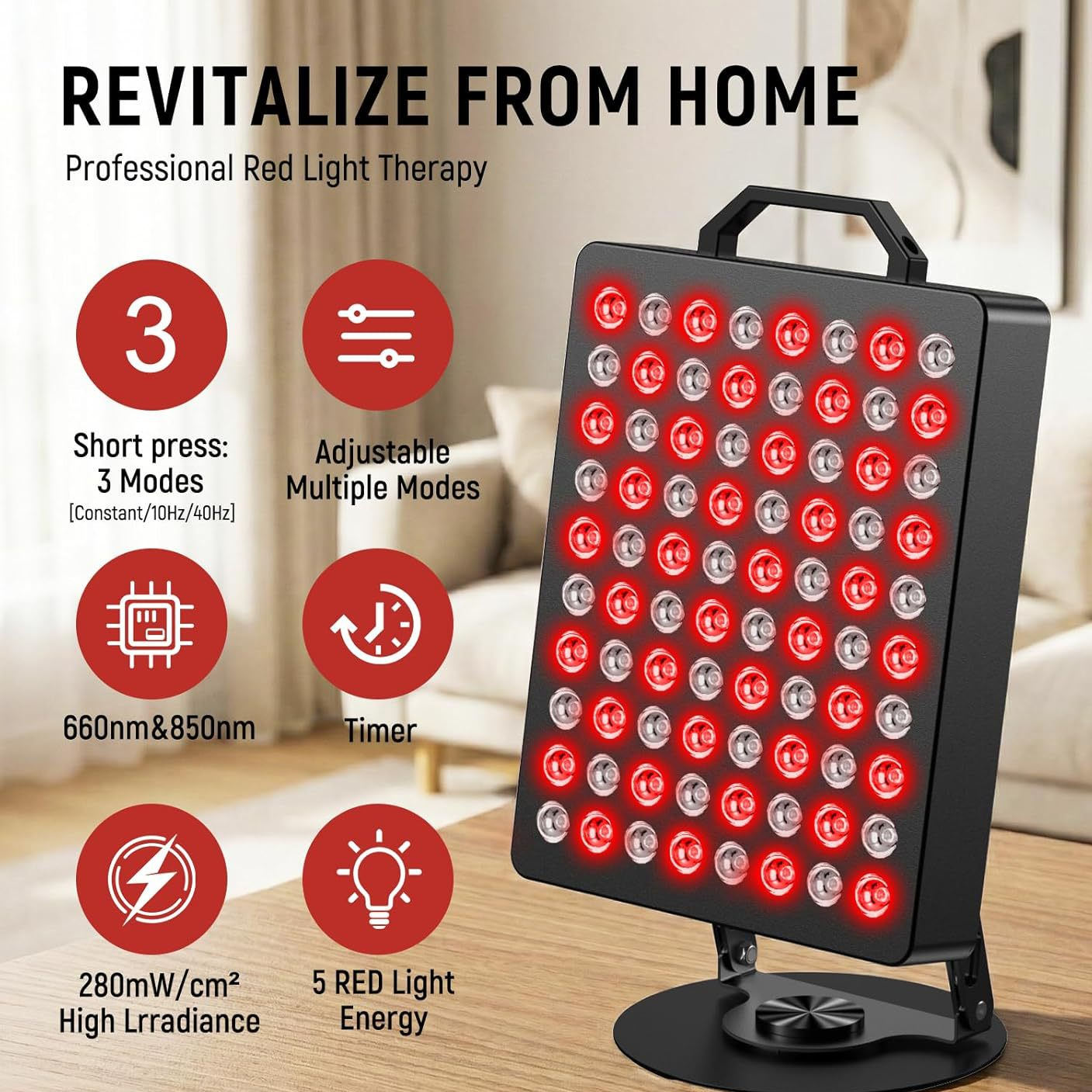 Red Light Therapy Recovery Panel — 660nm + 850nm Dual Wavelength